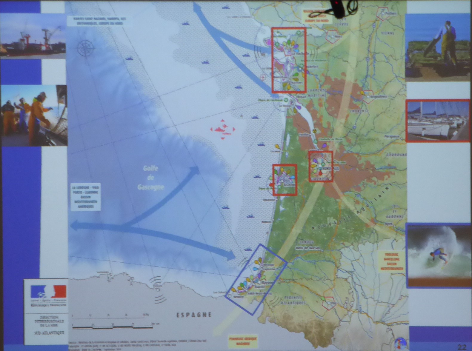 Carte représentant la facade Sud-Atlantique.