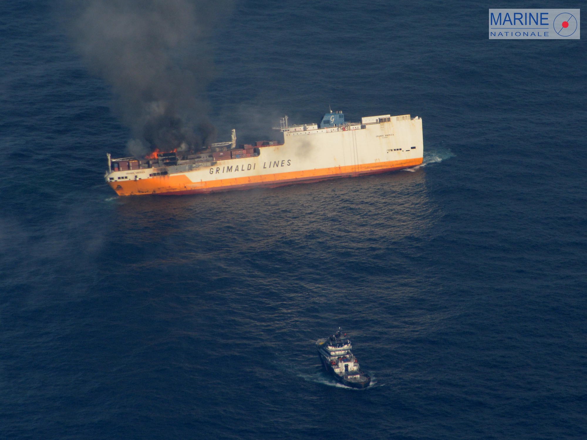 Incendie à bord du cargo italien Grande América le 12 mars 2019. Incendie à bord du cargo italien Grande América le 12 mars 2019.